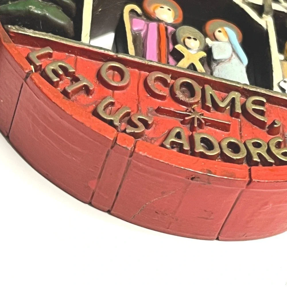 Hallmark Ornament 1977 Nostalgia O Come Let Us Adore Him Nativity